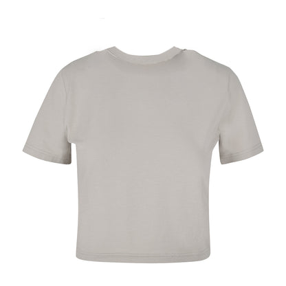 Light Asphalt - Back - New Morning Studios Womens-Ladies Crop T-Shirt