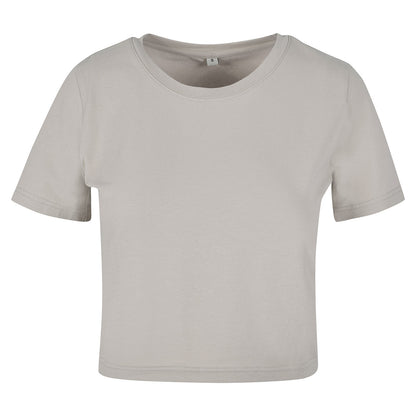 Light Asphalt - Front - New Morning Studios Womens-Ladies Crop T-Shirt