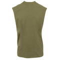 Olive - Side - New Morning Studios Mens Plain Sleeveless T-Shirt