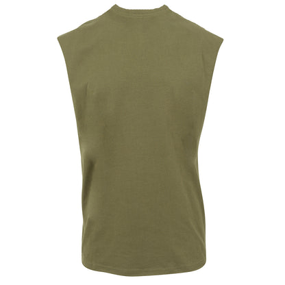 Olive - Back - New Morning Studios Mens Plain Sleeveless T-Shirt