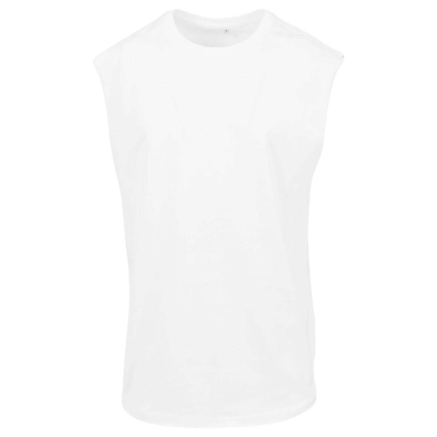 White - Front - New Morning Studios Mens Plain Sleeveless T-Shirt