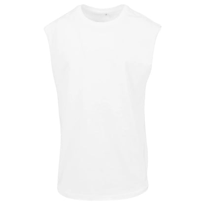 White - Front - New Morning Studios Mens Plain Sleeveless T-Shirt
