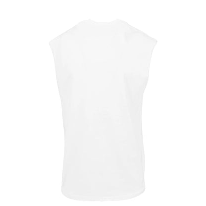 White - Back - New Morning Studios Mens Plain Sleeveless T-Shirt