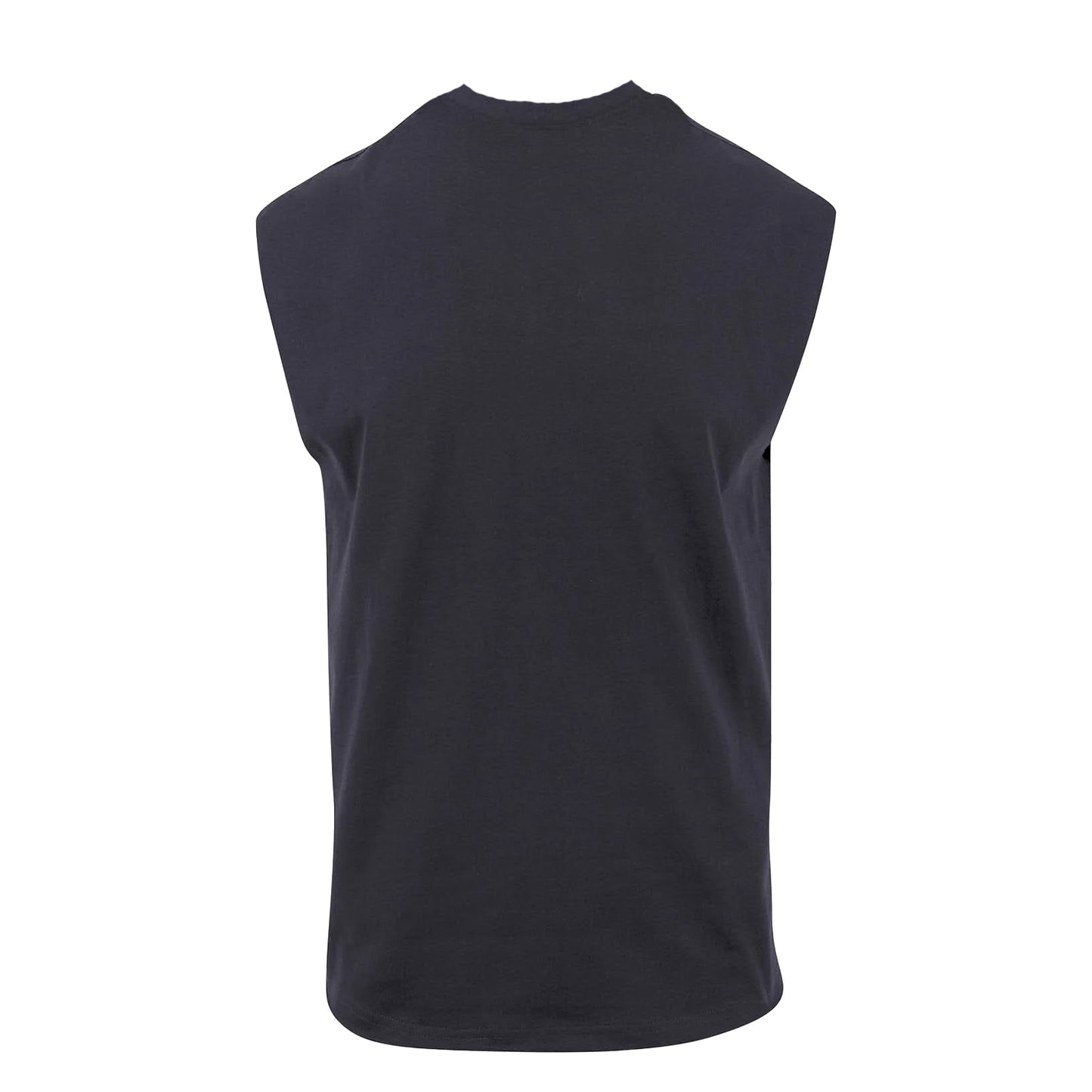 Navy - Back - New Morning Studios Mens Plain Sleeveless T-Shirt