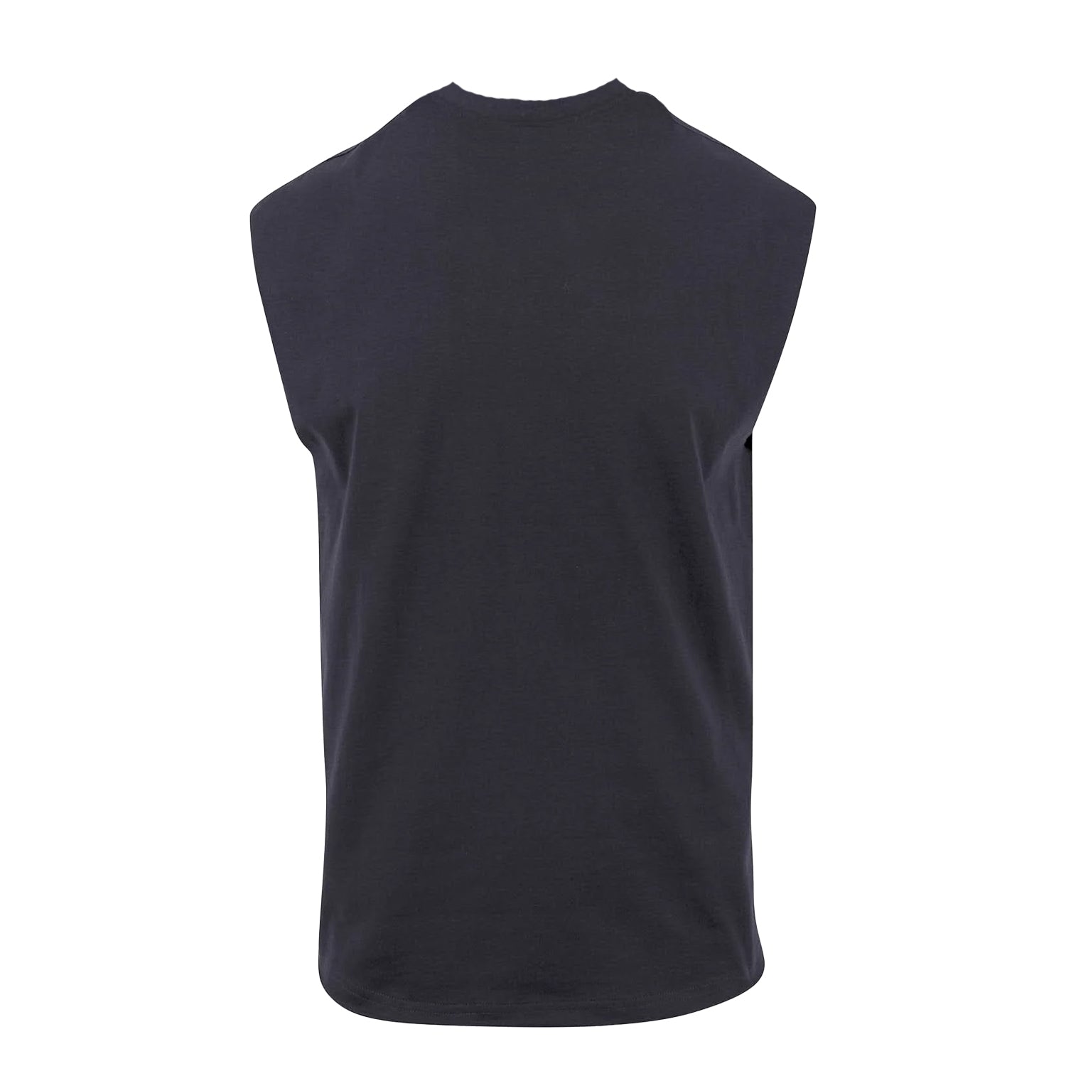 Navy - Back - New Morning Studios Mens Plain Sleeveless T-Shirt