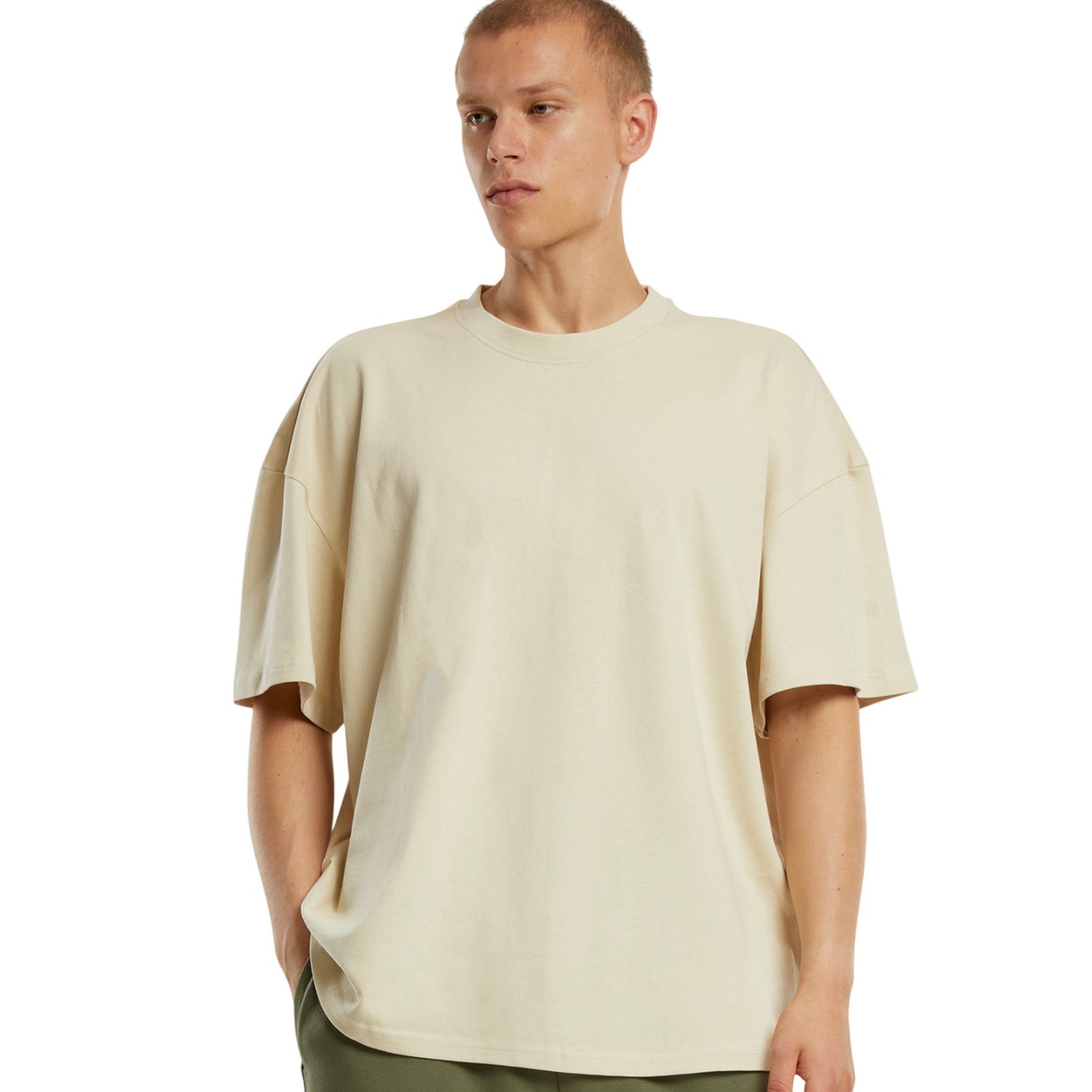 Sand - Back - New Morning Studios Mens Heavy Cotton T-Shirt