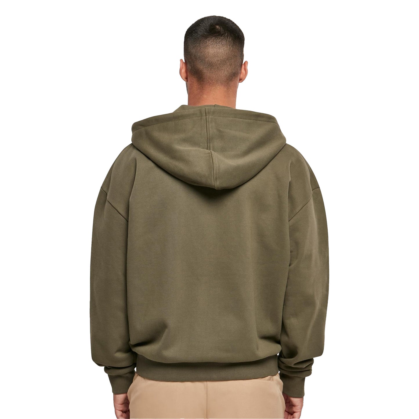 Olive - Lifestyle - Build Your Brand Mens Vintage Heavyweight Full Zip Hoodie