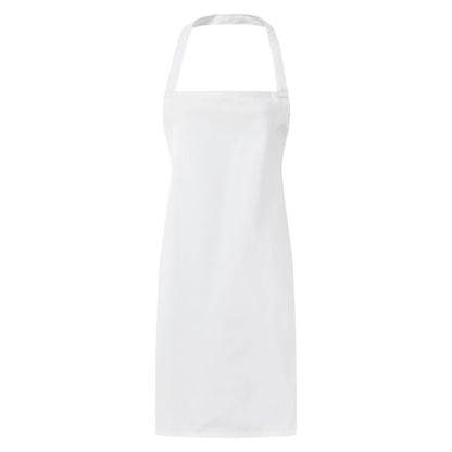 White - Front - Premier Ladies-Womens Essential Bib Apron - Catering Workwear