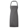 Dark Grey - Front - Premier Ladies-Womens Essential Bib Apron - Catering Workwear