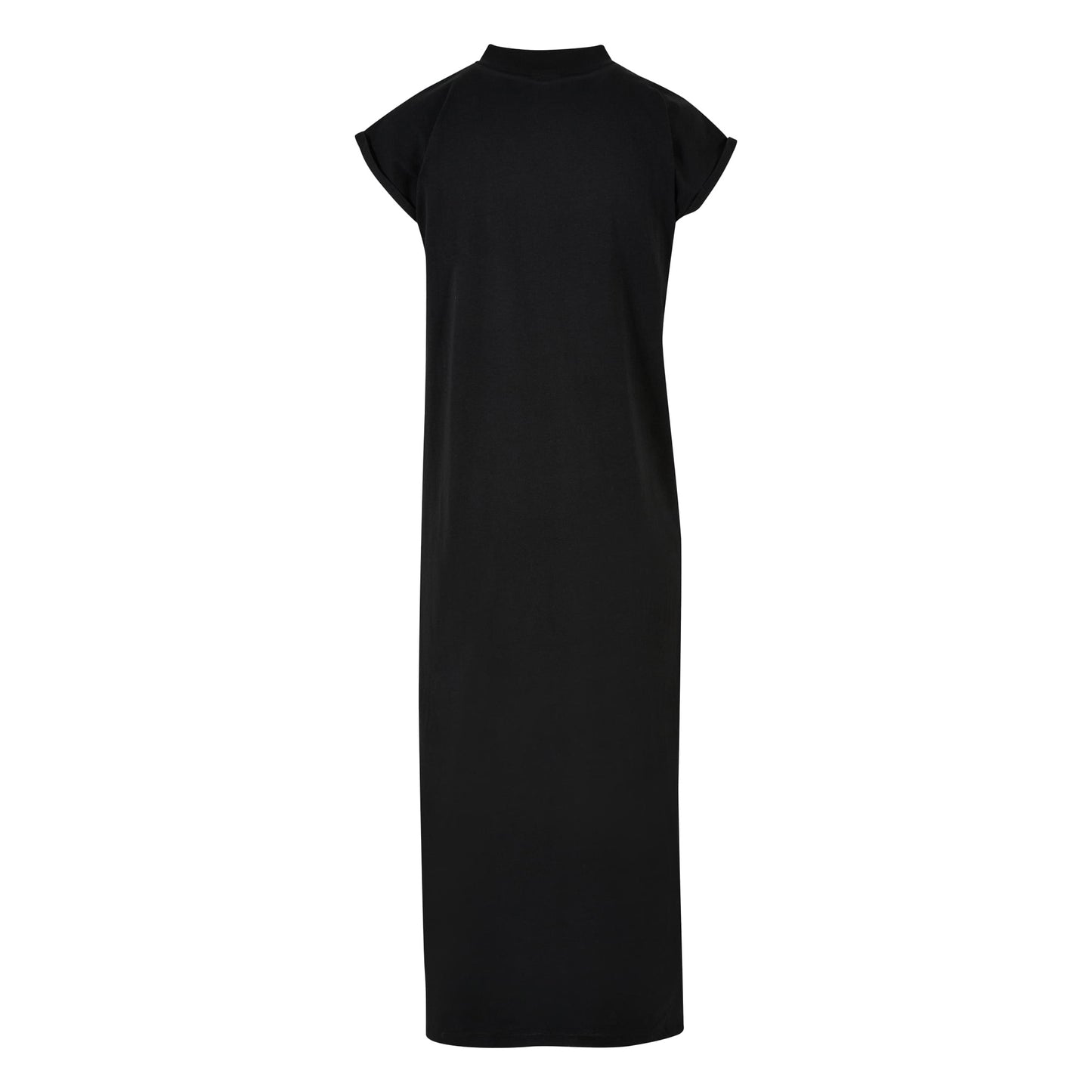 Black - Back - Build Your Brand Womens-Ladies Extended Shoulder Long Midi Dress