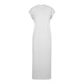 White - Front - Build Your Brand Womens-Ladies Extended Shoulder Long Midi Dress