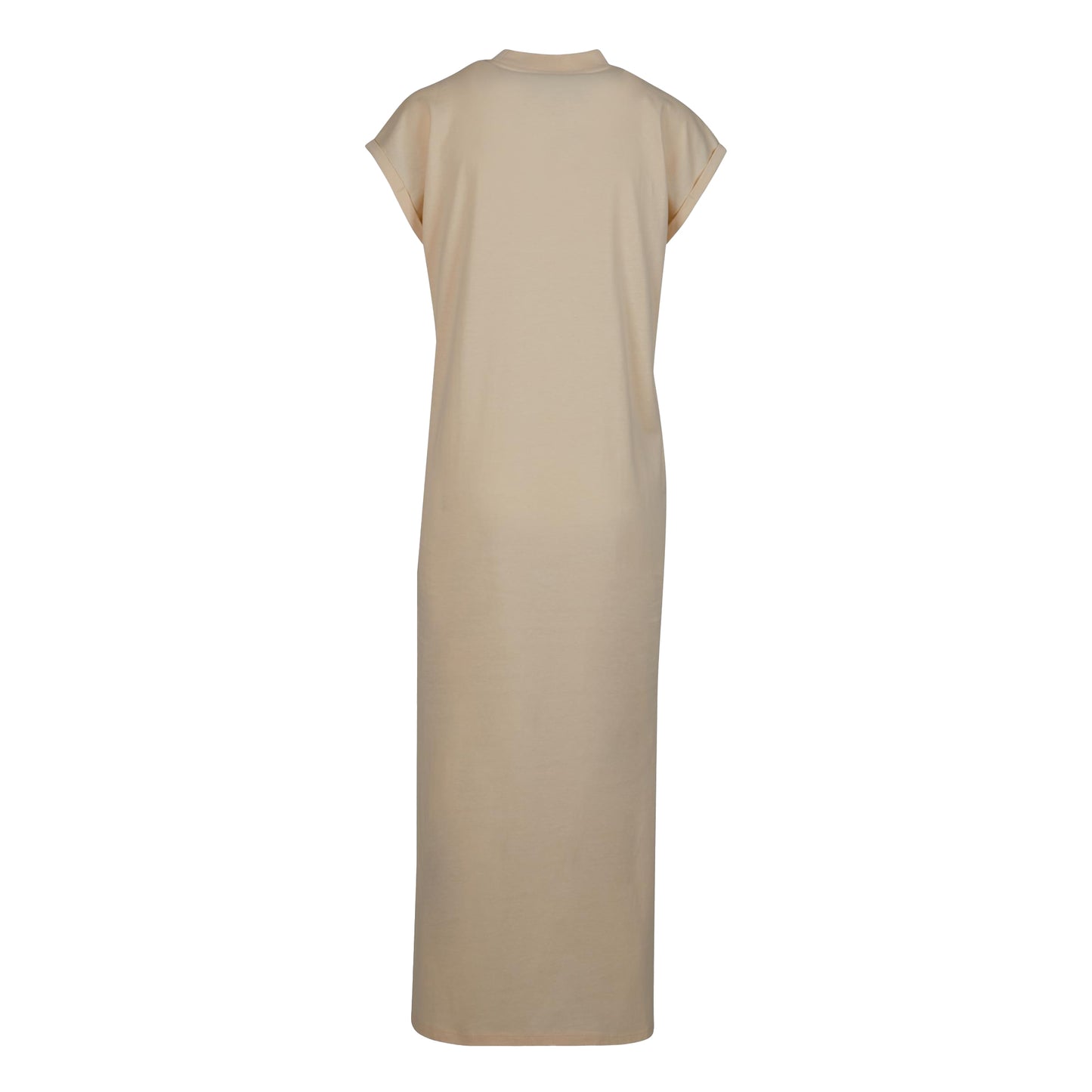 White Sand - Back - Build Your Brand Womens-Ladies Extended Shoulder Long Midi Dress
