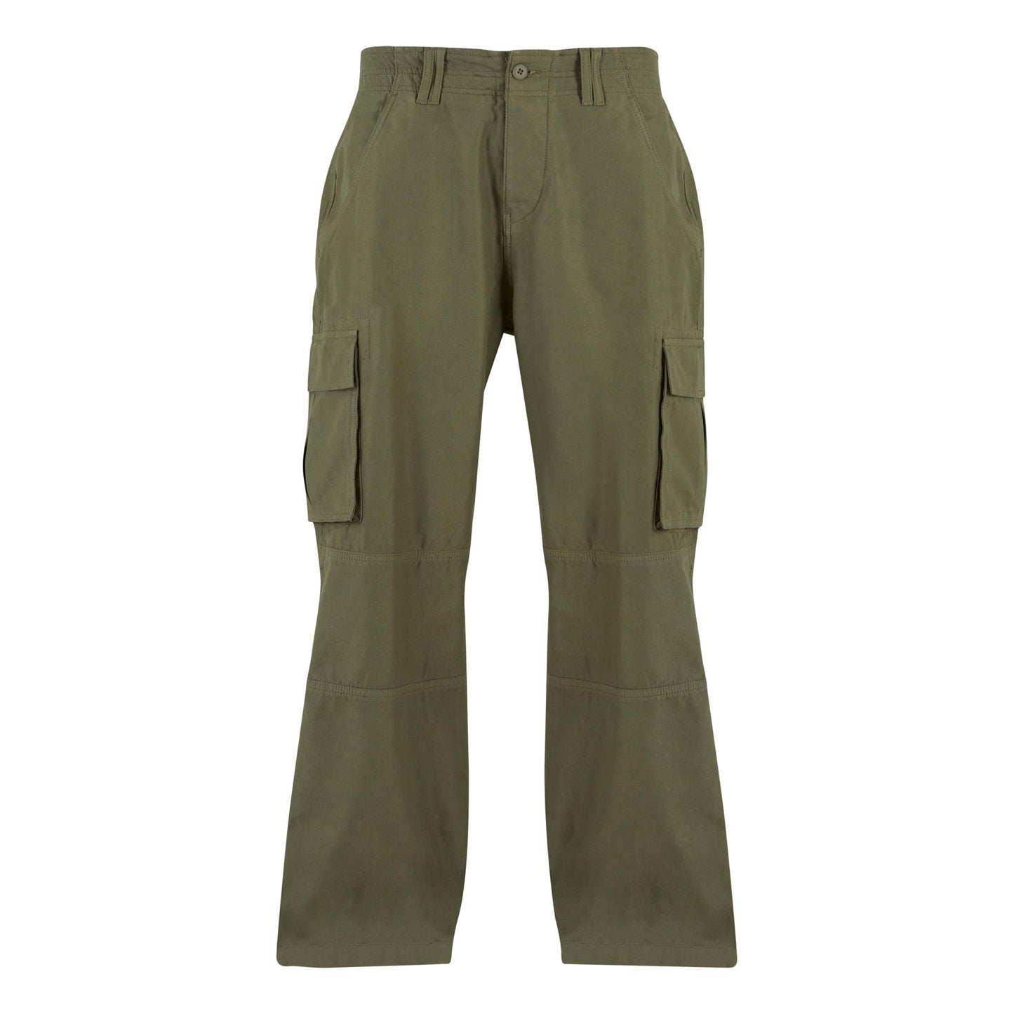 Olive - Front - Build Your Brand Mens Classic Cargo Trousers
