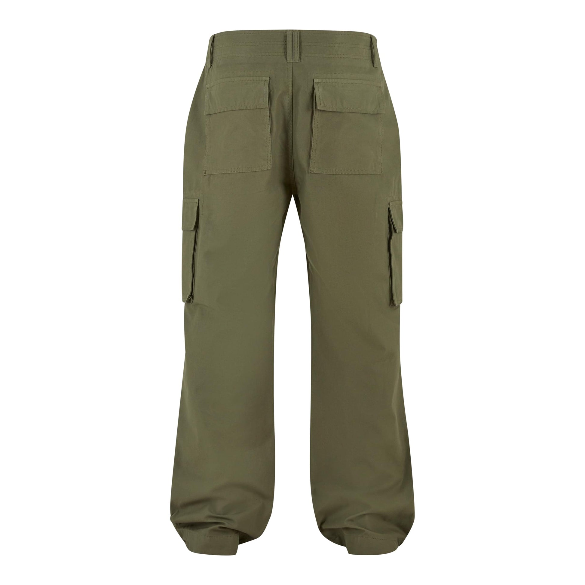 Olive - Back - Build Your Brand Mens Classic Cargo Trousers
