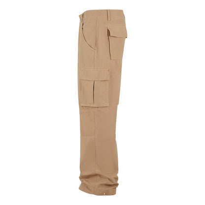 Beige - Side - Build Your Brand Mens Classic Cargo Trousers