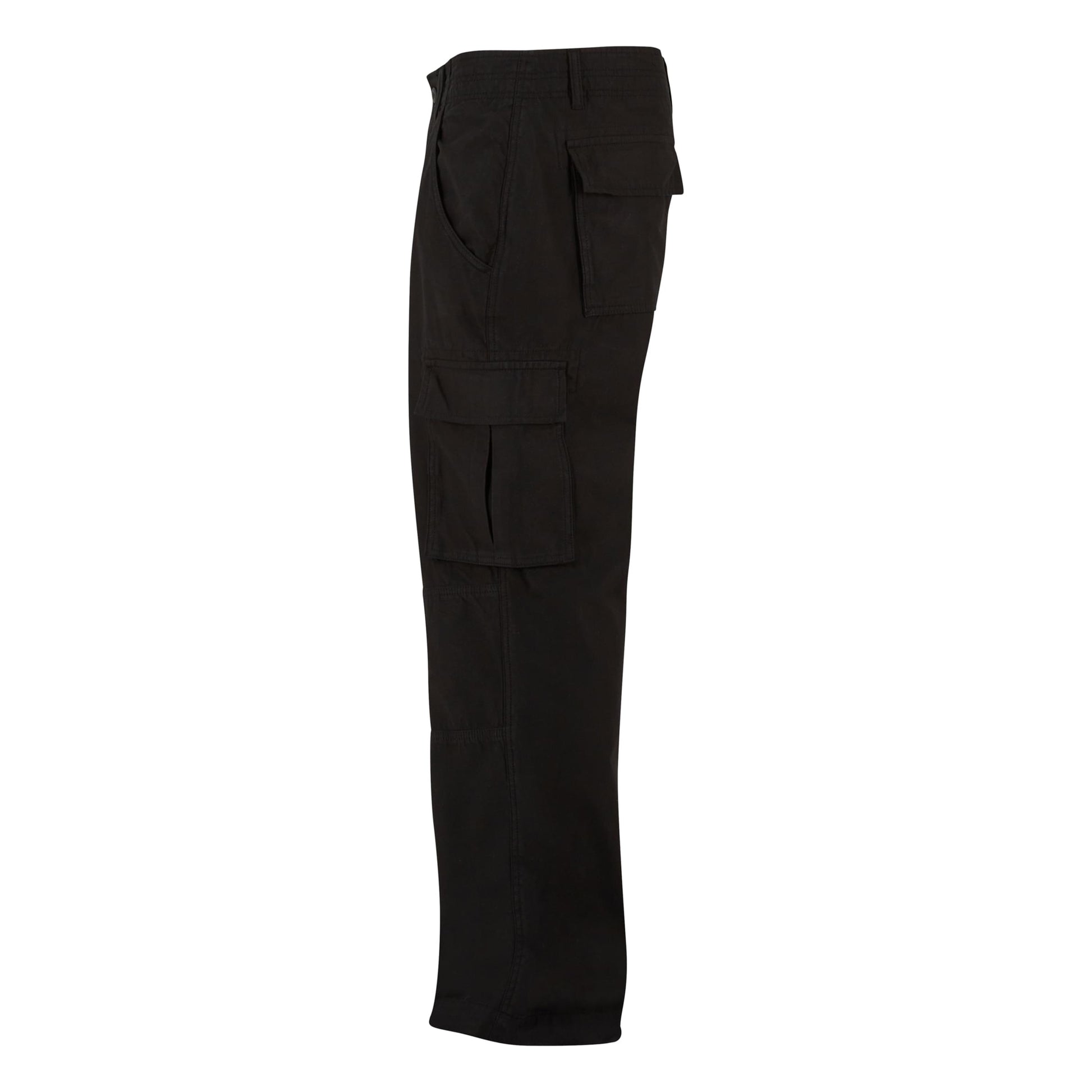 Black - Side - Build Your Brand Mens Classic Cargo Trousers