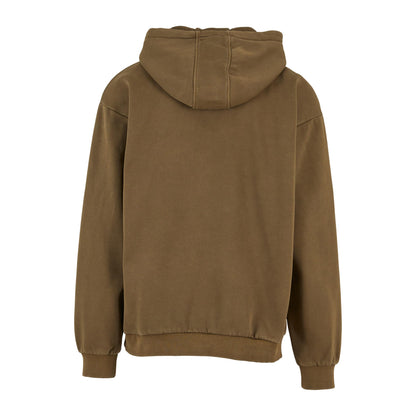 Warm Khaki - Back - Build Your Brand Mens Vintage Heavyweight Hoodie