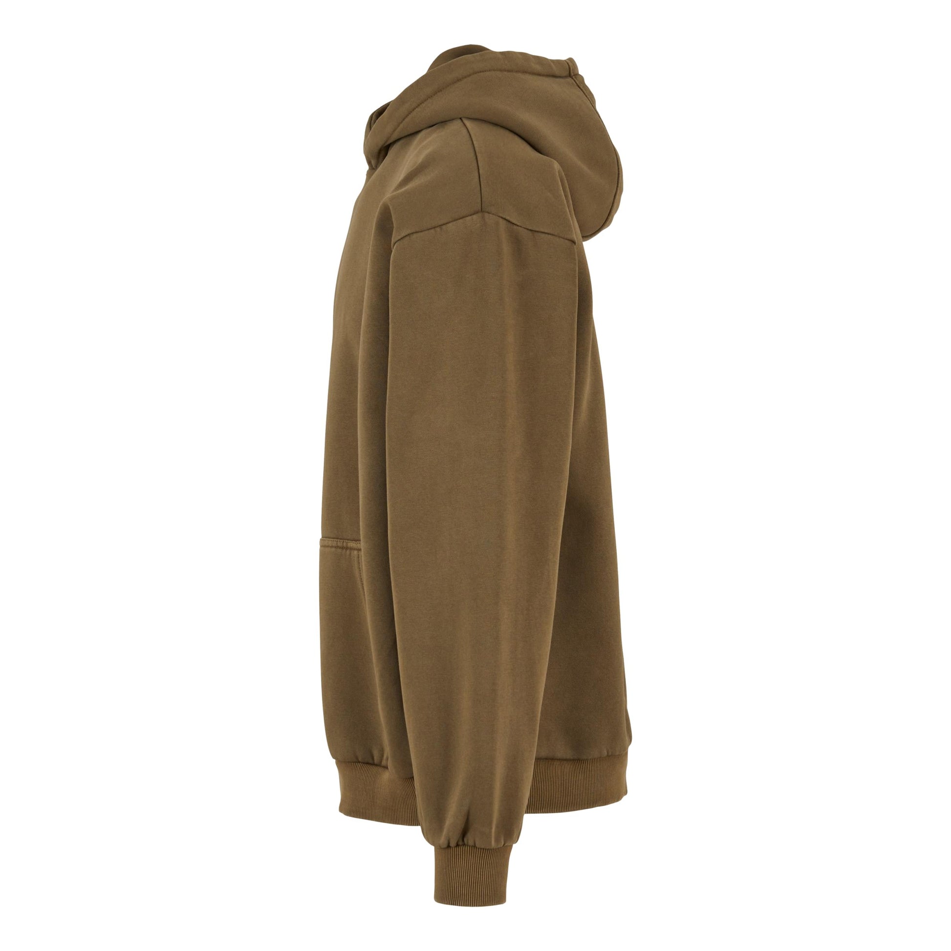 Warm Khaki - Side - Build Your Brand Mens Vintage Heavyweight Hoodie