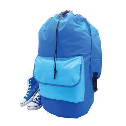 Blue - Front - H&L Colour Block Laundry Bag