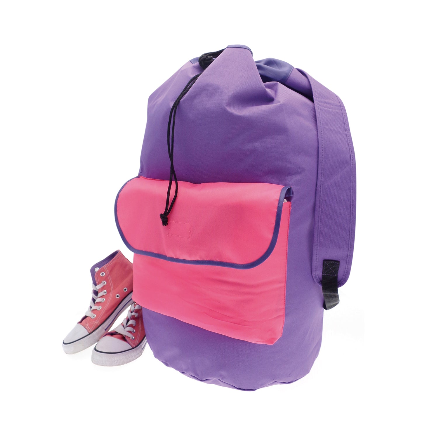 Purple - Front - H&L Colour Block Laundry Bag