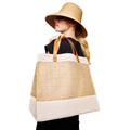 Natural - Side - Nutshell Adley Jute Tote