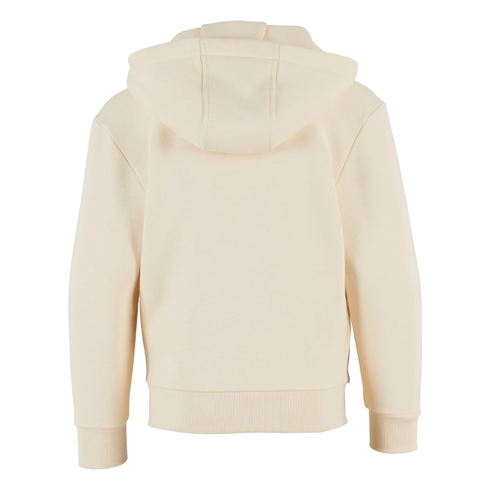 White Sand - Back - Build Your Brand Childrens-Kids Fluffy Full Zip Hoodie