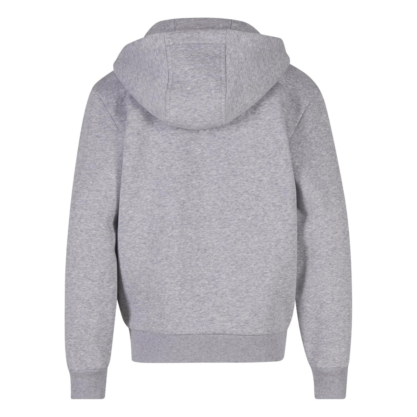 Heather Grey - Back - Build Your Brand Childrens-Kids Fluffy Full Zip Hoodie