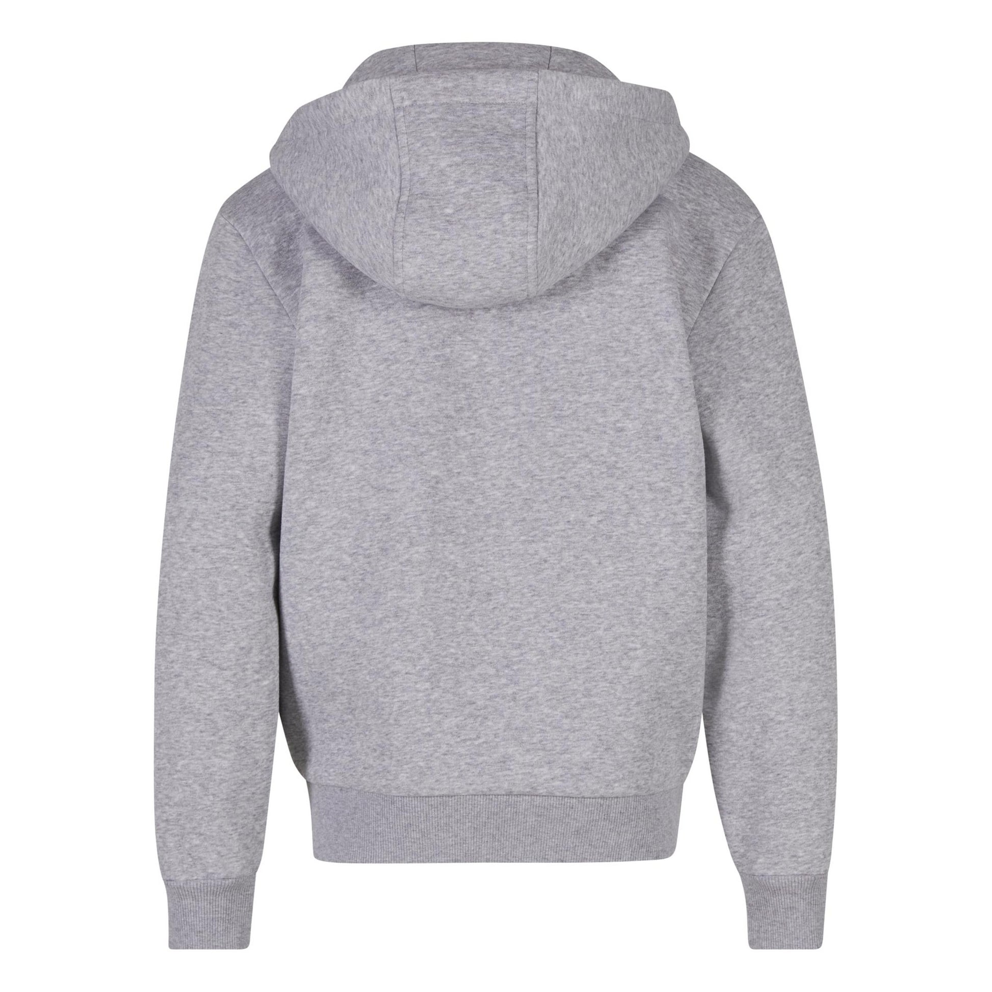 Heather Grey - Back - Build Your Brand Childrens-Kids Fluffy Full Zip Hoodie