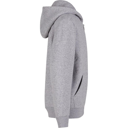 Heather Grey - Side - Build Your Brand Childrens-Kids Fluffy Full Zip Hoodie