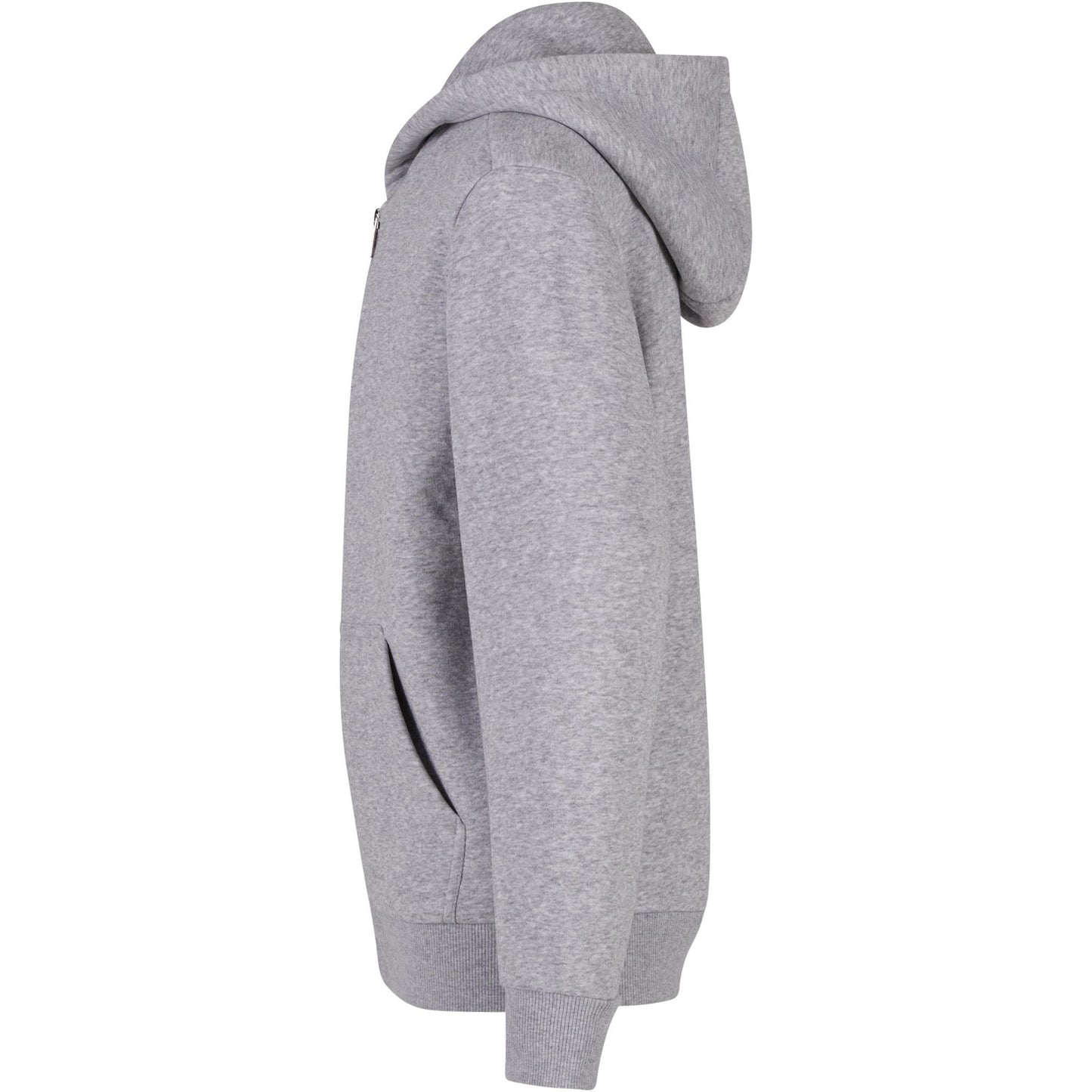 Heather Grey - Lifestyle - Build Your Brand Childrens-Kids Fluffy Full Zip Hoodie