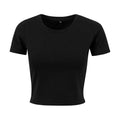 Black - Front - New Morning Studios Womens-Ladies Crop T-Shirt