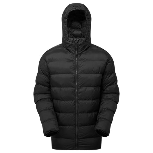 Black - Front - 2786 Mens Solitude Recycled Hooded Padded Jacket