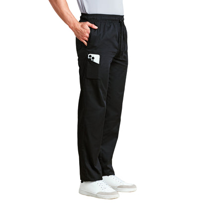 Black - Lifestyle - Premier Unisex Adult Slim Leg Chef Trousers