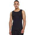 Black - Side - Build Your Brand Mens Plain Tank Top