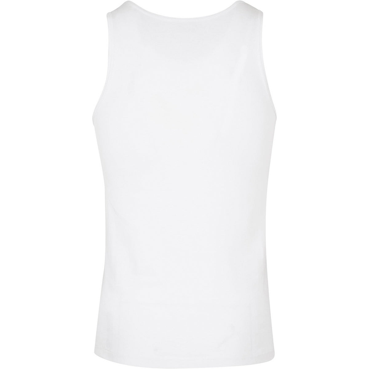 White - Back - Build Your Brand Mens Plain Tank Top
