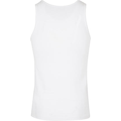 White - Back - Build Your Brand Mens Plain Tank Top