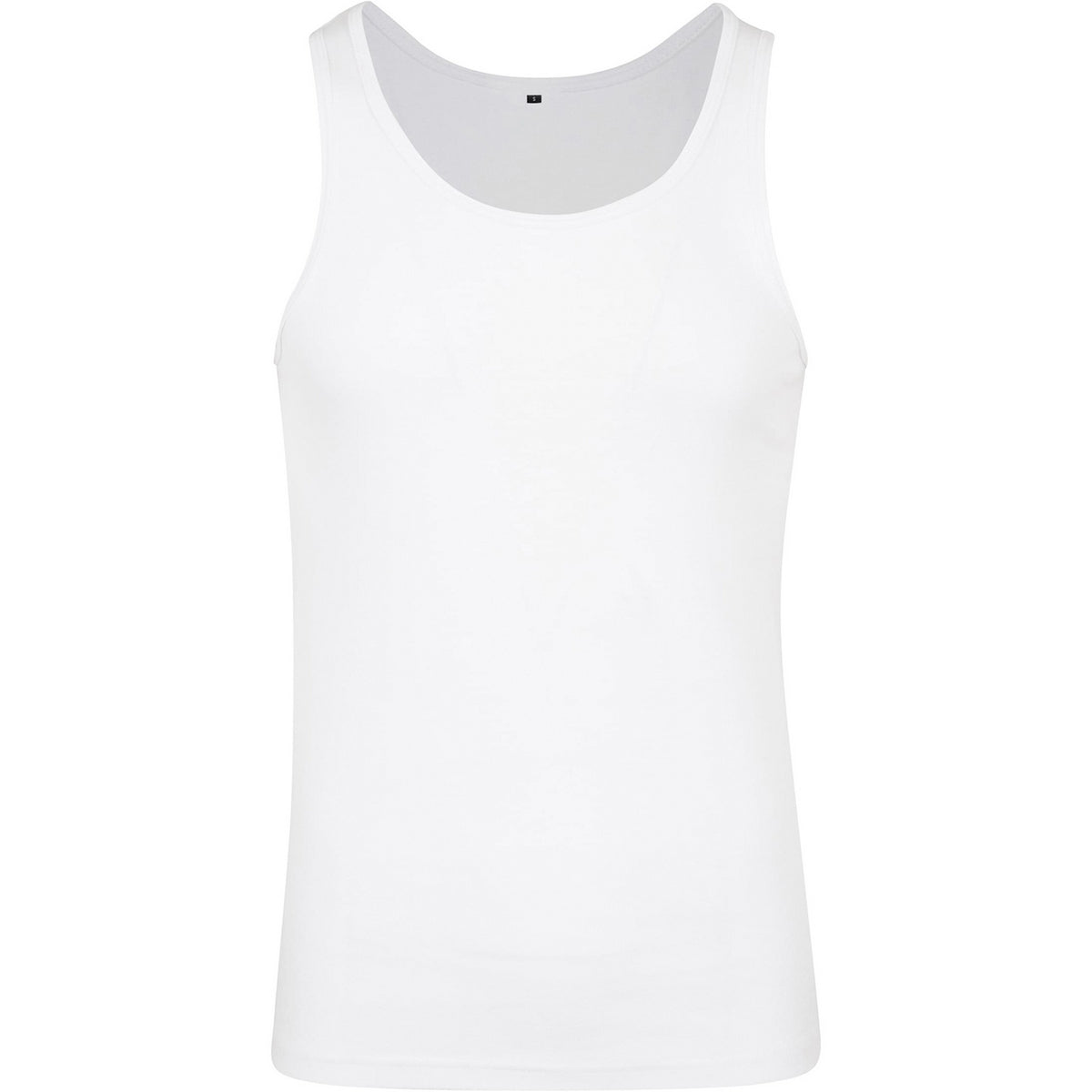 White - Front - Build Your Brand Mens Plain Tank Top