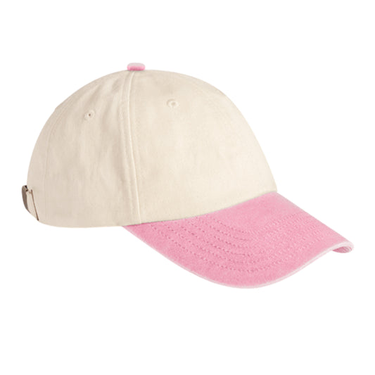 Natural-Vintage Dusky Pink - Front - Beechfield Unisex Adult Baseball Cap