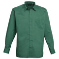 Emerald - Front - Premier Mens Long Sleeve Formal Plain Work Poplin Shirt