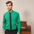 Emerald - Back - Premier Mens Long Sleeve Formal Plain Work Poplin Shirt