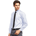Light Blue - Back - Premier Mens Long Sleeve Formal Plain Work Poplin Shirt