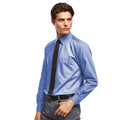 Mid Blue - Back - Premier Mens Long Sleeve Formal Plain Work Poplin Shirt