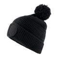 Black - Back - Beechfield Patch Beanie