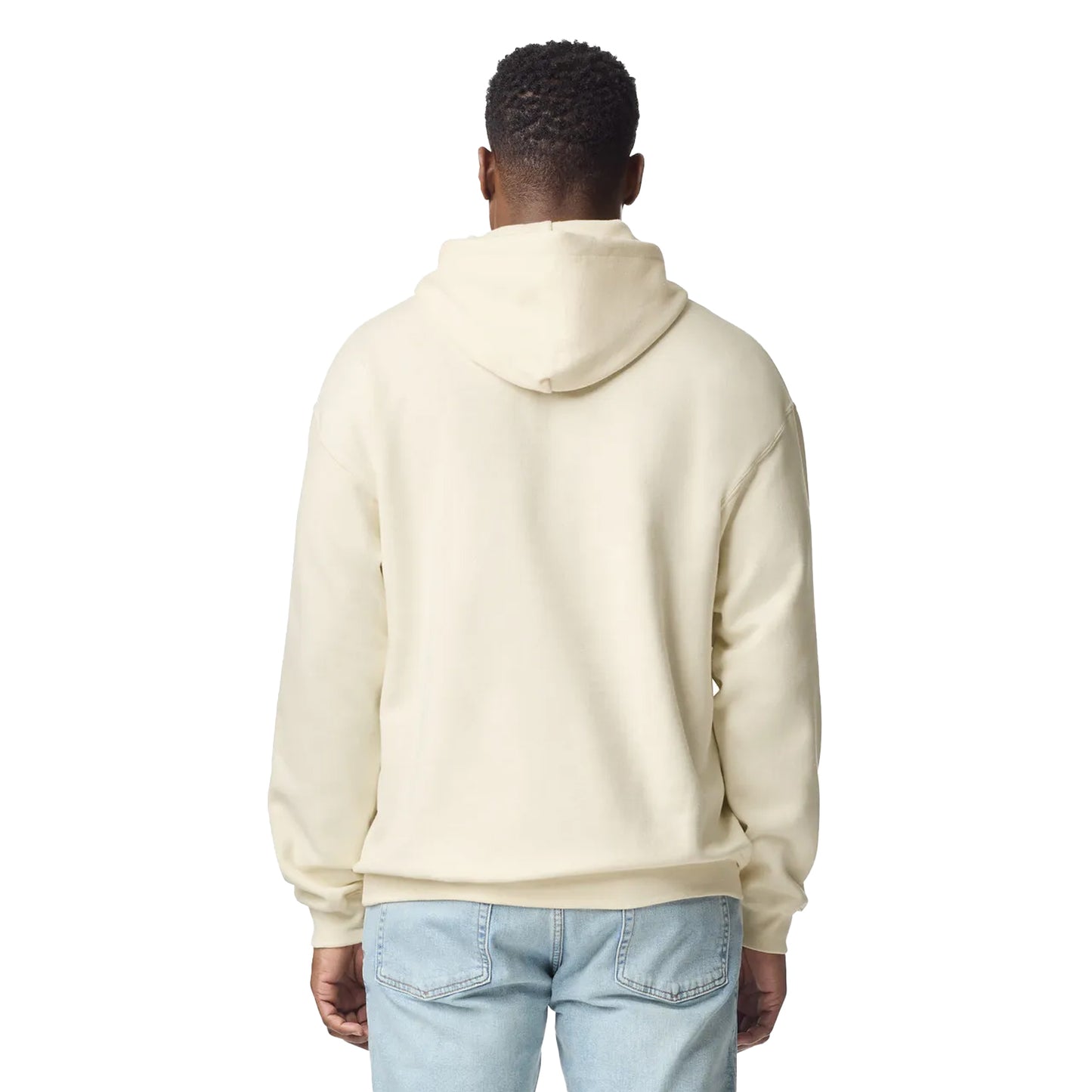 Off White - Back - Gildan Unisex Adult Midweight Hoodie