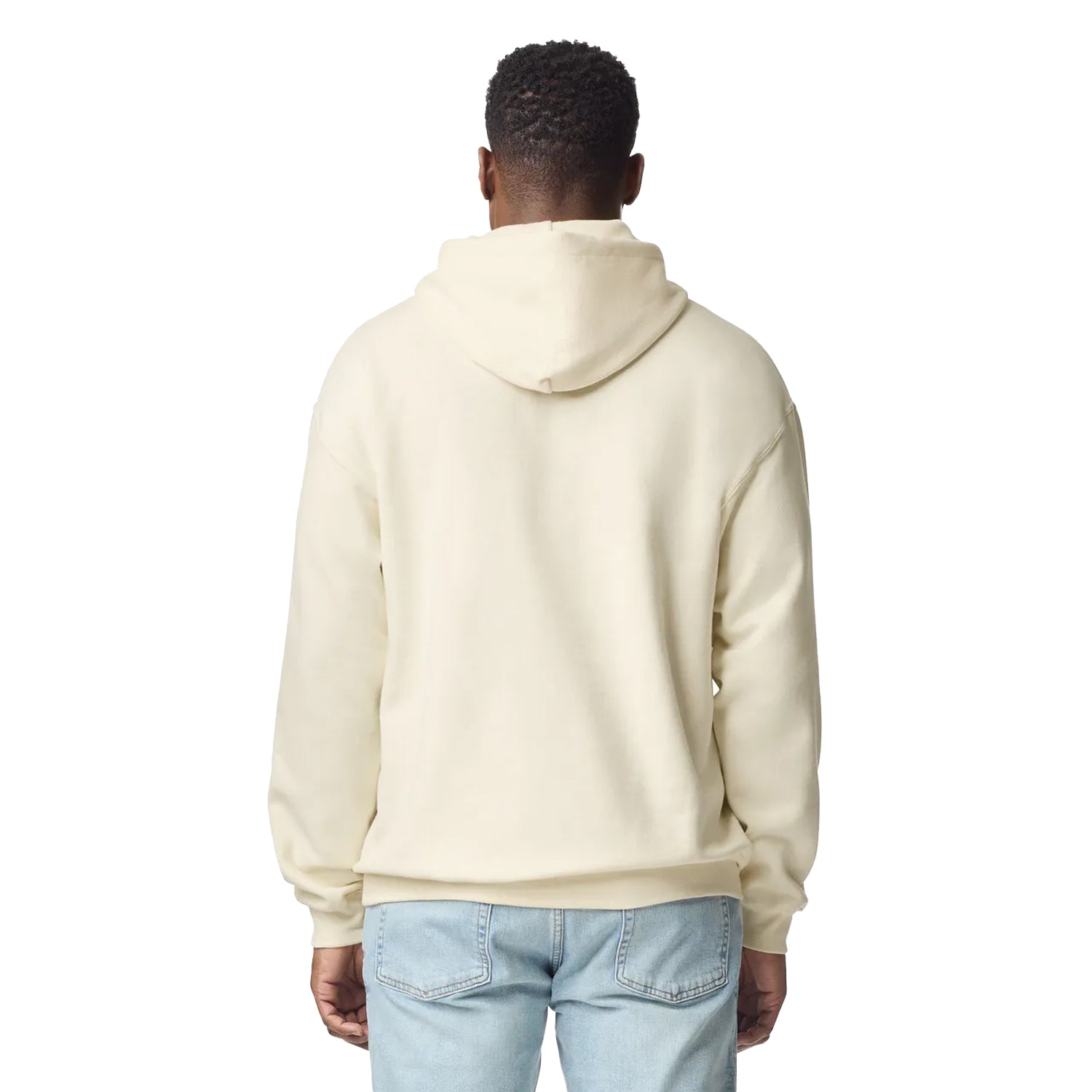 Off White - Back - Gildan Unisex Adult Midweight Hoodie