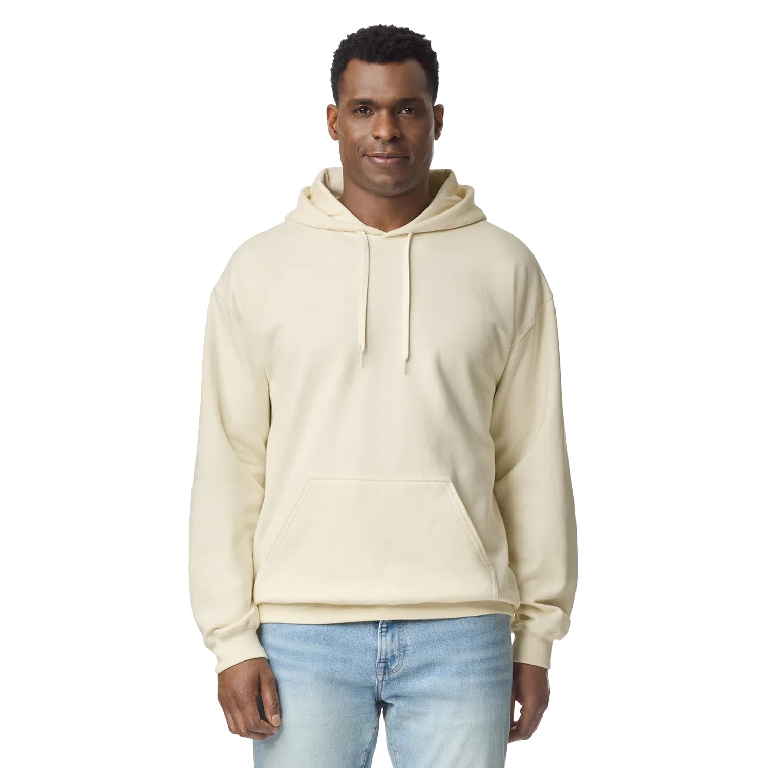 Off White - Side - Gildan Unisex Adult Midweight Hoodie