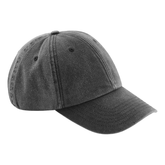 Vintage Black - Front - Beechfield Childrens-Kids Vintage Low Profile Baseball Cap
