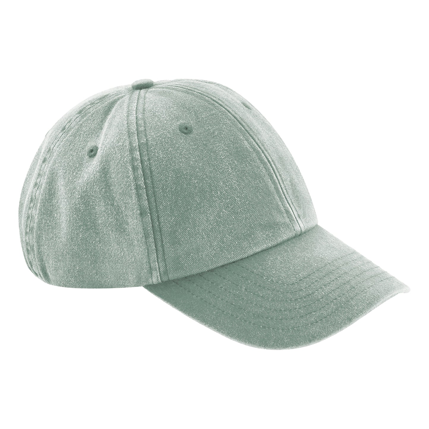 Vintage Sage Green - Front - Beechfield Childrens-Kids Vintage Low Profile Baseball Cap