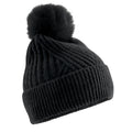 Black - Back - Beechfield Snow Luxe Beanie