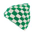 Kelly Green-Off White - Back - Beechfield Checkerboard Beanie